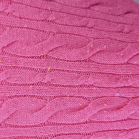 Talbots Confetti Marled Lightweight Cable Knit Sweater Pink Size MP NWT - Picture 7 of 13